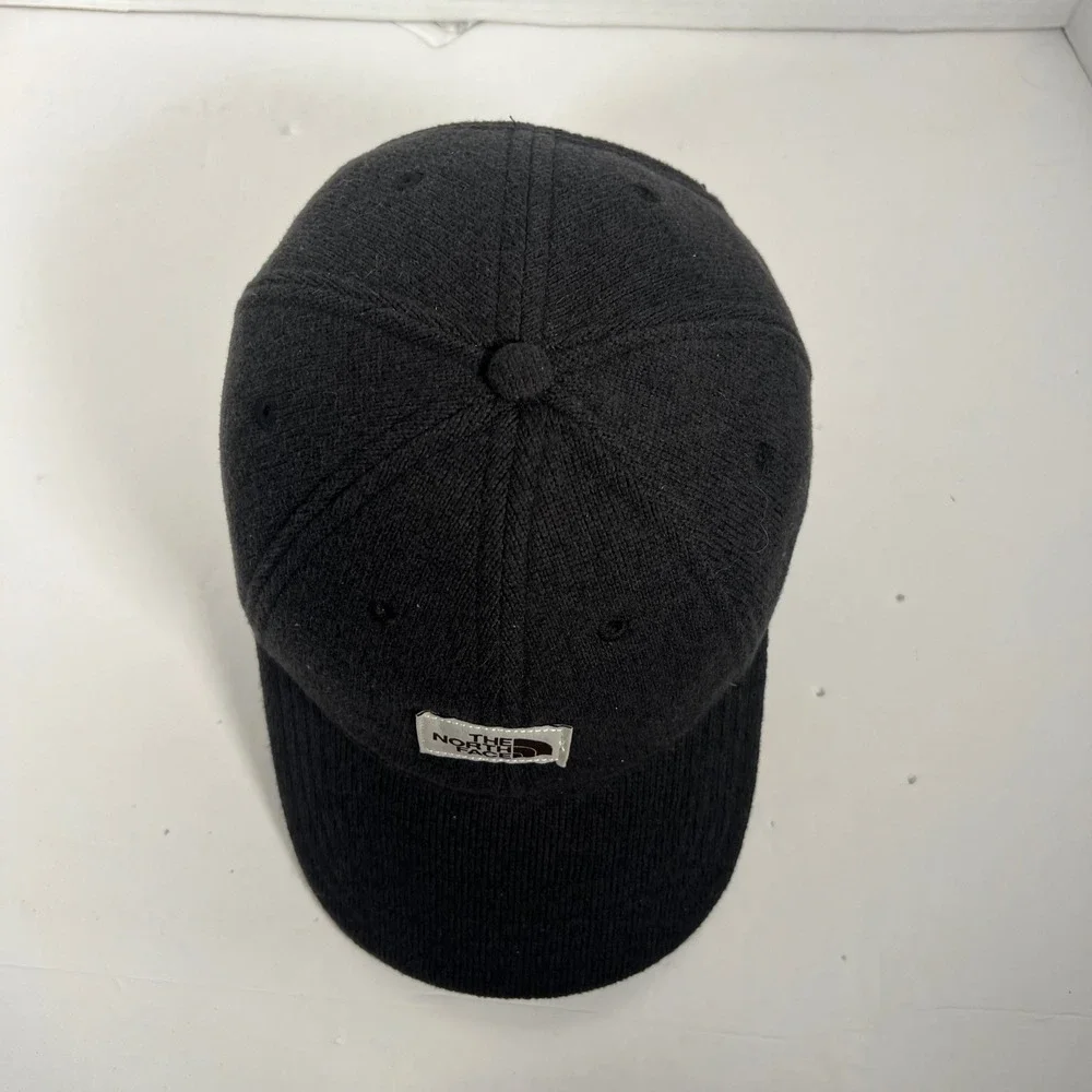 The North Face Mens Womens Black Knit Fleece Lined Adjustable Strapback Hat‎ Cap